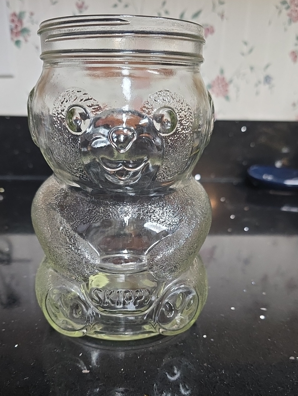 Vuntsge Skippy Peanut Butter Bear Glass Jar. No Cover
